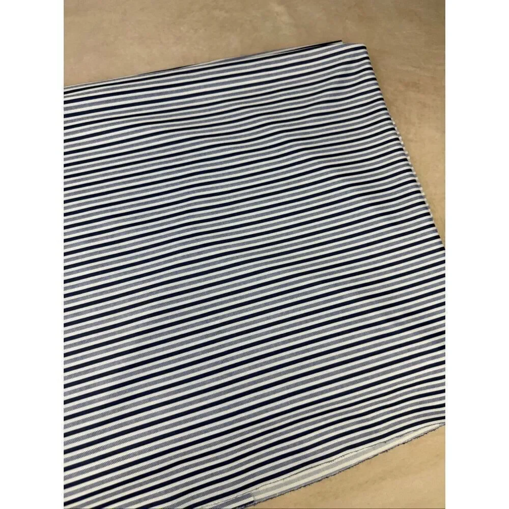 Vintage Blue Striped Fabric Pinstripe 60x72” Polyester Blend